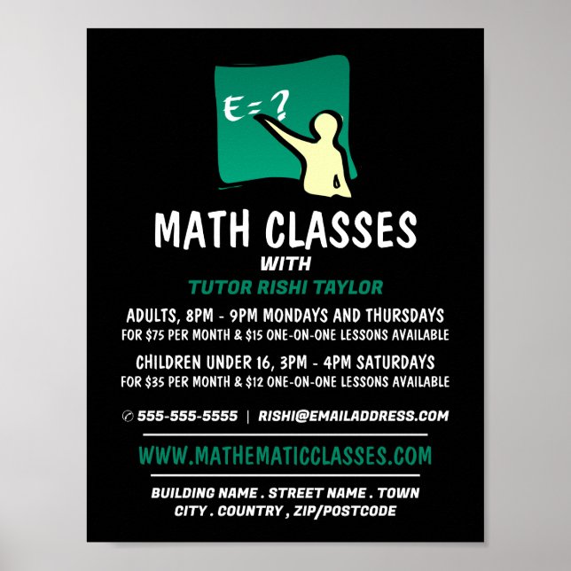 Mathematisches Logo, Math Classes-Werbung Poster (Vorne)