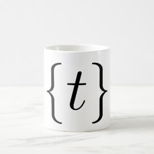 Mathematisches "t-" Set (Schwarzes) Kaffeetasse