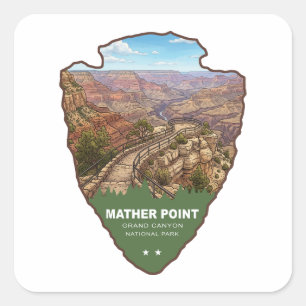 Mather Point Grand Canyon National Park Pfeilspitz Quadratischer Aufkleber