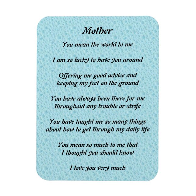 Mathers Poem Magnet (Vertical)