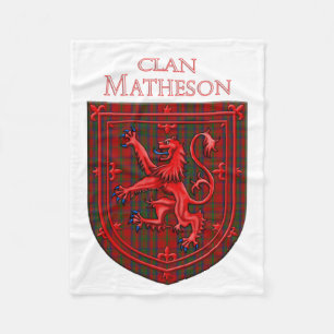 Matheson Tartan Scottish Plaid Lion Rampant Fleecedecke