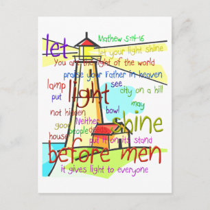 Mathew 5:14-16 Leuchtturm 1 Postkarte