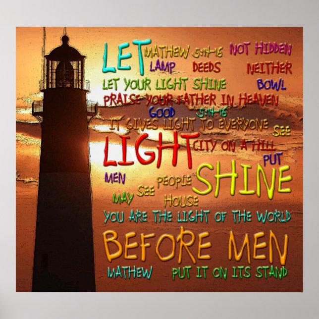 Mathew 5:14-16 Leuchtturm 2 Poster (Vorne)