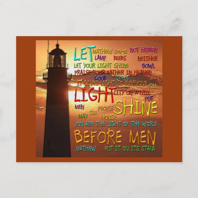 Mathew 5:14-16 Leuchtturm 2 Postkarte (Vorderseite)