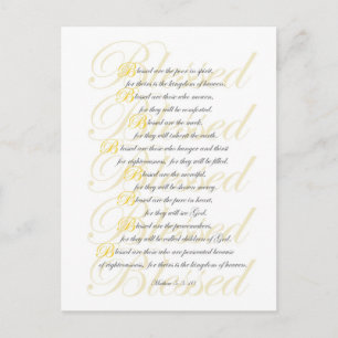 Mathew 5: 3-10 postkarte