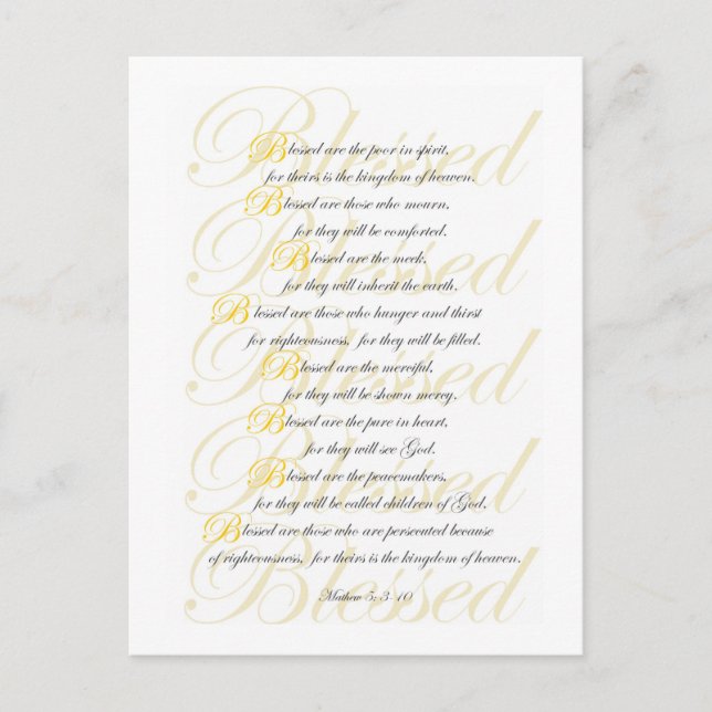 Mathew 5: 3-10 postkarte (Vorderseite)