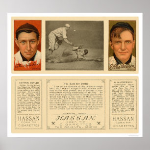 Mathewson Devlin Giants Baseball 1912 Poster