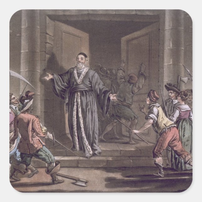 Mathieu Mole (1584-1656), von den Menschen belästi Quadratischer Aufkleber (Vorderseite)