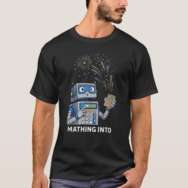 Mathing Into 2025 Robot Math Teacher New Year T-Sh T-Shirt (Vorderseite)
