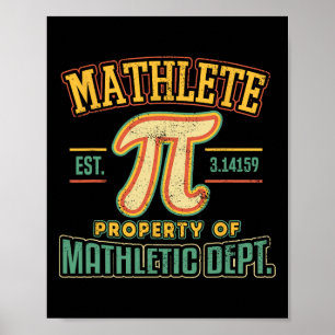 Mathlete Mathletic Department Pi 3.14 Math Calculu Poster