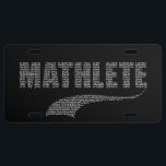 Mathlete US Nummernschild<br><div class="desc">Sie schießen nicht den Basketball,  Sie berechnen den Anteil der Dreharbeiten. Sie übergeben den Fußball nicht,  Sie bestimmen die Quarterback-Bewertung. Du bist Mathematiker,  Mathematiker. Du bist Mathlete!</div>