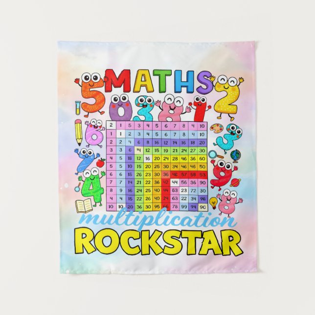 Maths Multiplication Rockstar Number Day Design Wandteppich (Vorderseite)
