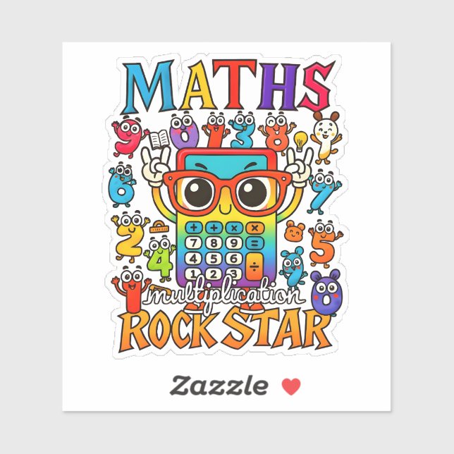 Maths Rock Star Cute Math Sticker for Kids (Blatt)