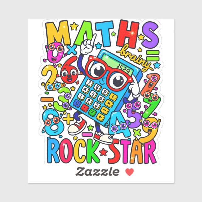 Maths Rock Star Sticker for Kids UK (Blatt)