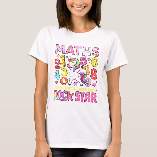 Maths Rockstar Colorful Numbers T Shirt (Vorderseite)