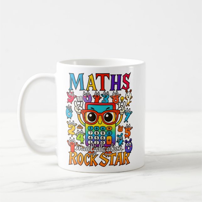 Maths Rockstar Cute Calculator Mug Kaffeetasse (Links)