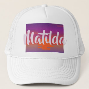 Matilda Name Hat Sunset Ombre Summer Custom Cap Truckerkappe