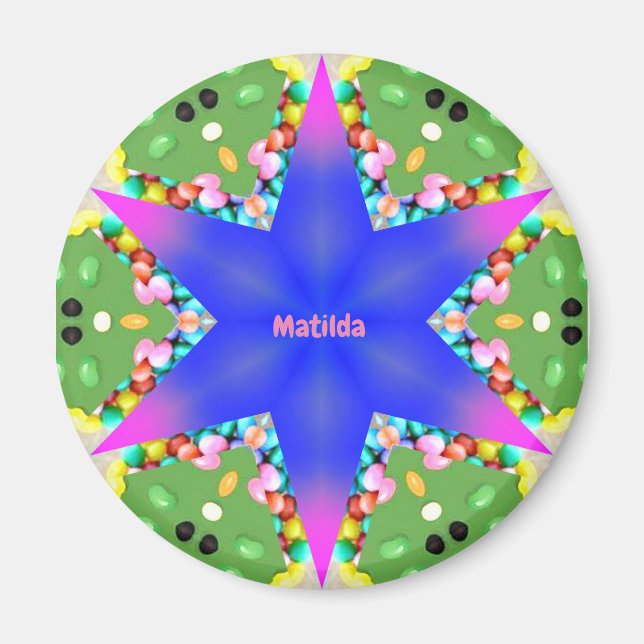 MATILDA ~ Personalisiert Osterstar Fraktal ~ Magnet (Vorne)