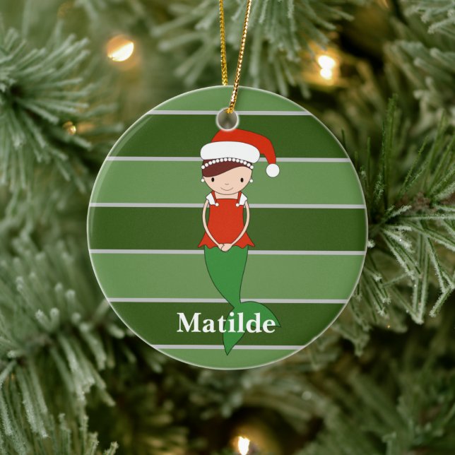 Matilde Mermaid WeihnachtsSpecial Keramik Ornament (Baum)