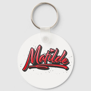 Matilde red Heart Graffiti Schlüsselger Schlüsselanhänger