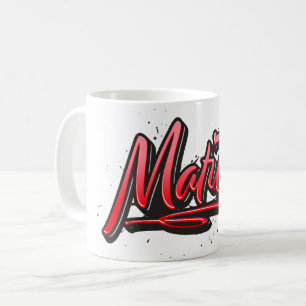 Matilde red Heart Graffiti Tasse Kaffeetasse