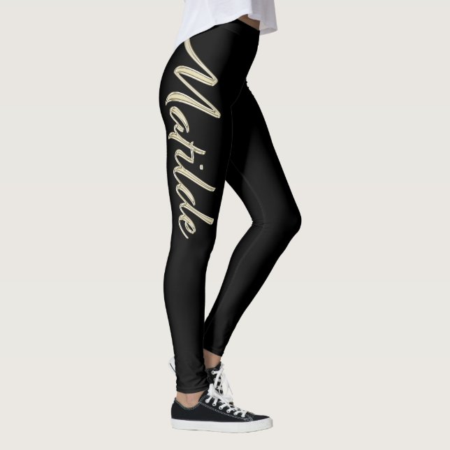 Matilde white gold Handwriting Hose Leggings (Rechts)