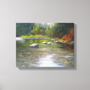 Matin sur la toile étirée de la rivière