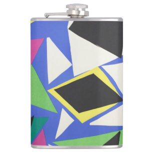 Matisse Abstrakte Geometrische Blaue Cut-Out-Kunst Flachmann