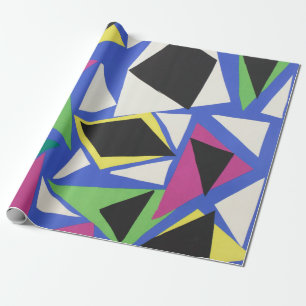 Matisse Abstrakte Geometrische Blaue Cut-Out-Kunst Geschenkpapier