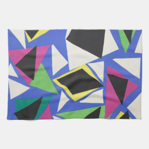 Matisse Abstrakte Geometrische Blaue Cut-Out-Kunst Geschirrtuch