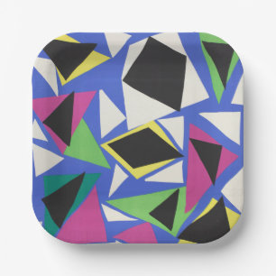 Matisse Abstrakte Geometrische Blaue Cut-Out-Kunst Pappteller