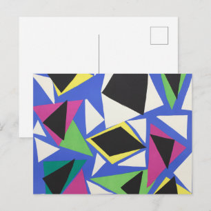 Matisse Abstrakte Geometrische Blaue Cut-Out-Kunst Postkarte