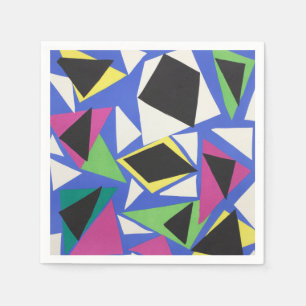 Matisse Abstrakte Geometrische Blaue Cut-Out-Kunst Serviette