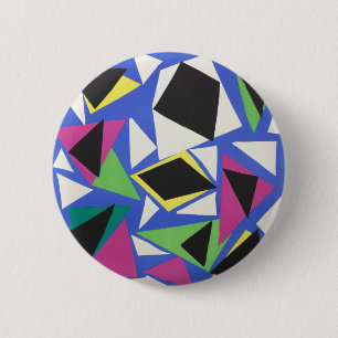 Matisse Abstrakte Geometrische Blaue Schnittkunst Button