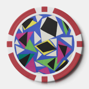 Matisse Abstrakte Geometrische Blaue Schnittkunst Pokerchips