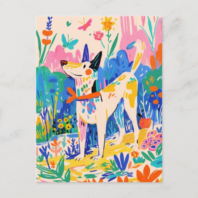 Matisse Dog Vintag Postkarte (Vorderseite)