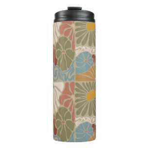 Matisse Groovy floral Art Nouveau 1970er Jahre Boh Thermosbecher