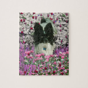 Matisse in den Blumen - weiß u. in schwarzem