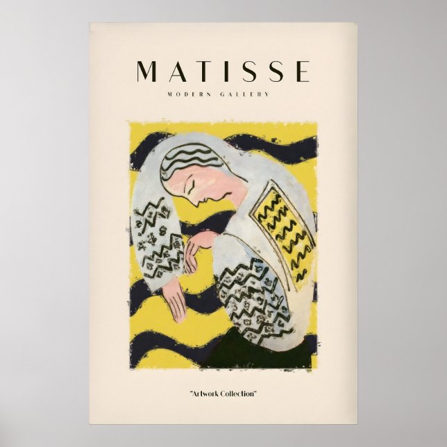 Matisse-Kunstposter - Ruhende Frau gemustert Poster (Vorne)