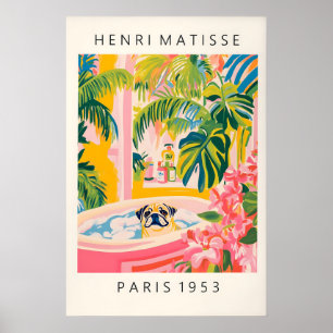 Matisse-Mops-Druck Lustige tropische Kunst fürs Ba Poster