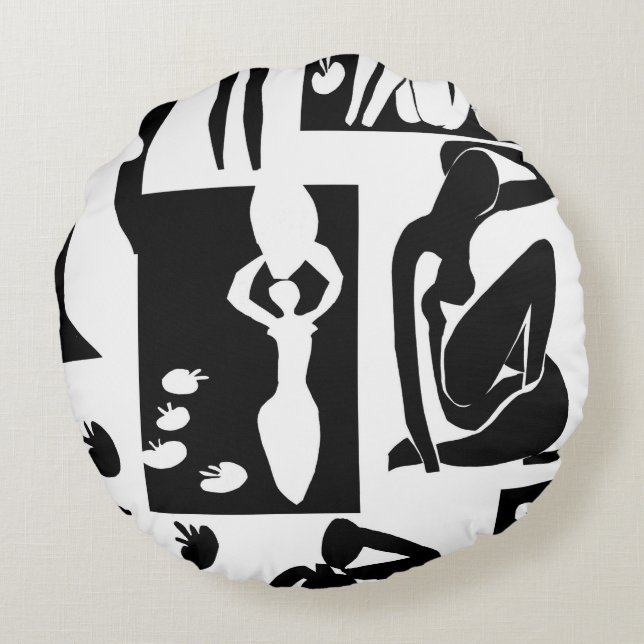 Matisse Nudes Rundes Kissen (Rückseite)