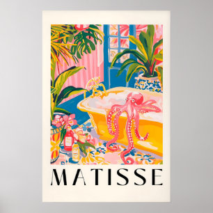 Matisse Oktopus Badezimmer Kunst Druck Rosa Tropis Poster