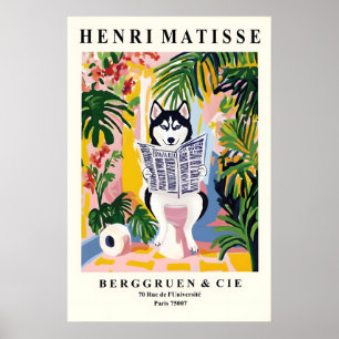 Matisse-Stil Husky-Wandkunst Lustiger Hund auf Toi Poster