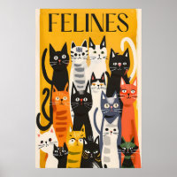 Matisse-Stil-Katzenkunst-Druck Bunte Katze