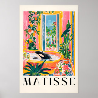 Matisse-Stil-Schwertwal im Badewannen-Druck Tropic Poster