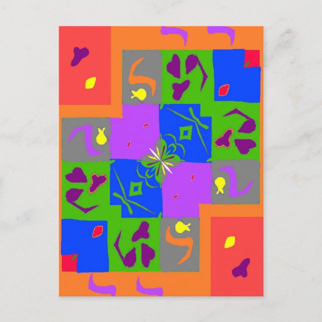Matisse Style Formen Postkarte (Vorderseite)