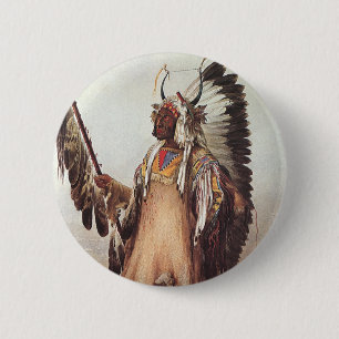 Mato-Tope, ein Hauptportrait von Karl Bodmer Button