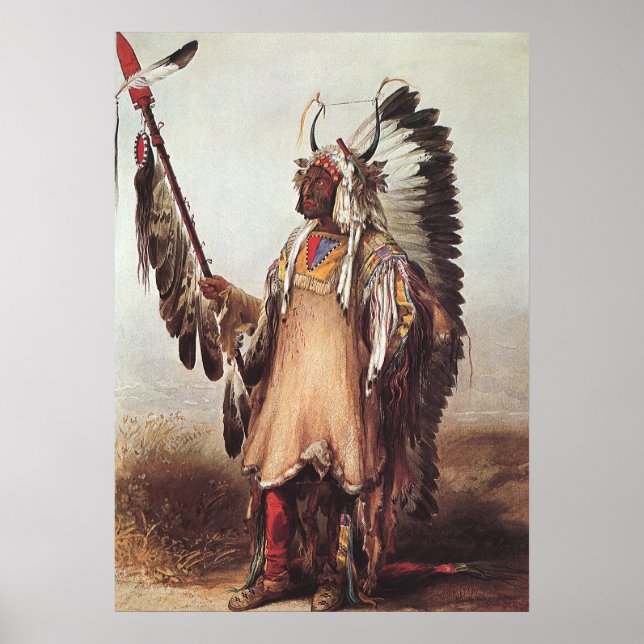 Mato-Tope, ein Hauptportrait von Karl Bodmer Poster (Vorne)