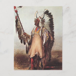 Mato-Tope, ein Hauptportrait von Karl Bodmer Postkarte