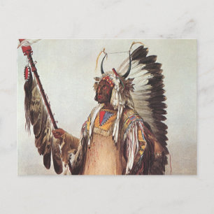Mato-Tope, ein Hauptportrait von Karl Bodmer Postkarte